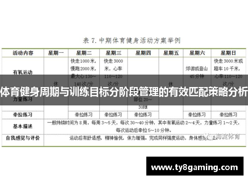 体育健身周期与训练目标分阶段管理的有效匹配策略分析